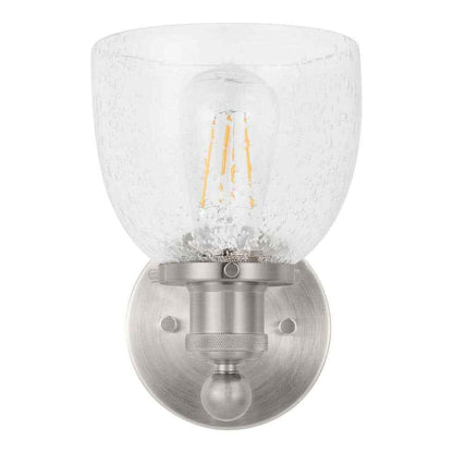 Home Decorators Evelyn 6 in. 1-Light Brushed Nickel Wall Mount Sconce Light
