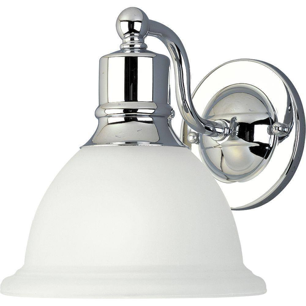 Progress Lighting Madison Polished Chrome Etched Glass Bath Vanity Light