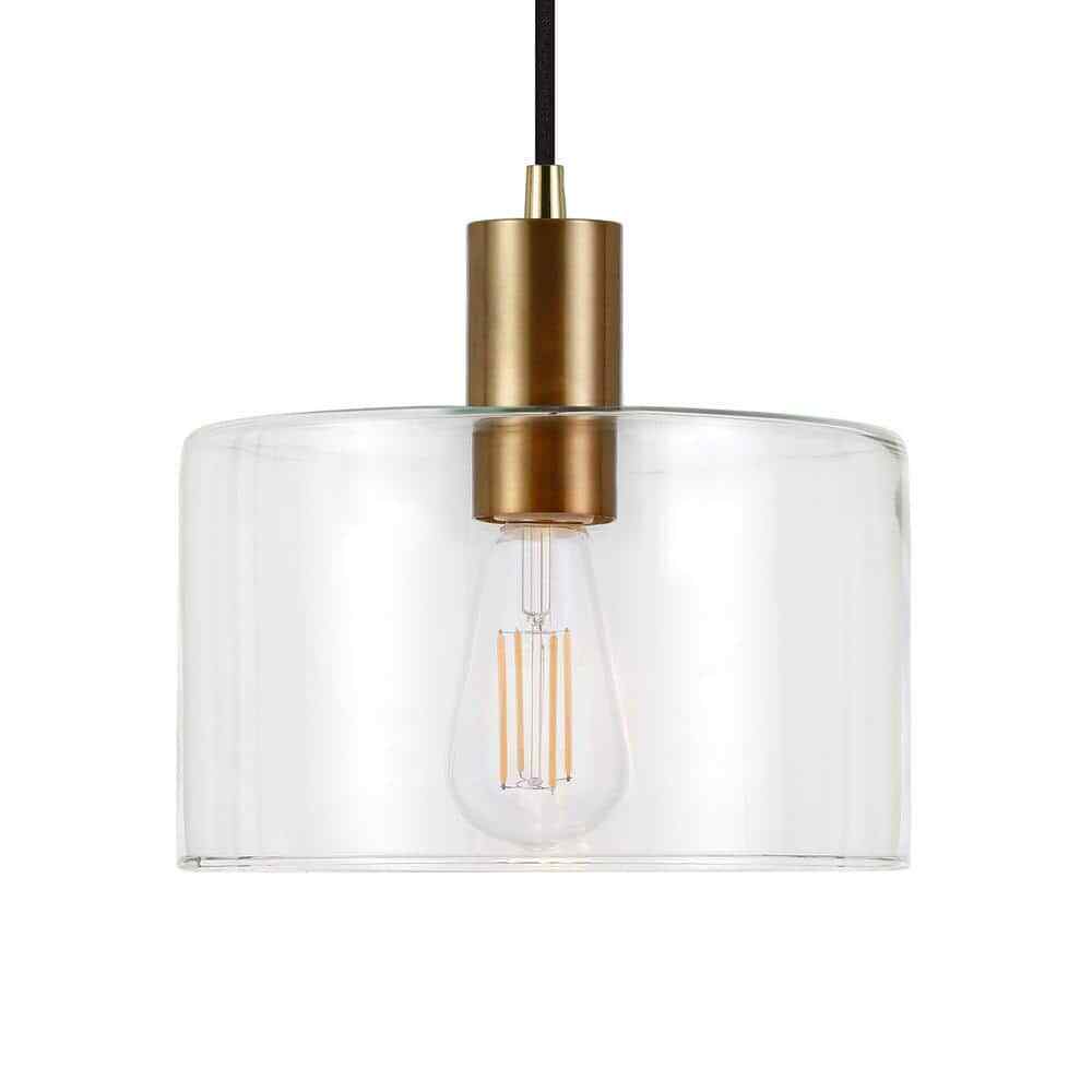 Meyer&Cross Henri 1-Light Hand-Blown Glass Pendant with Brass Accents PD0096