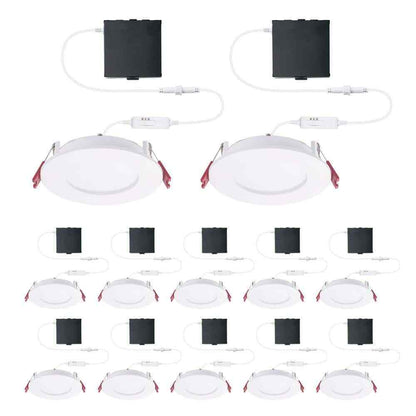Commercial Electric 4 in. LED Slim 3 CCT Canless - White 12-Pack 92085