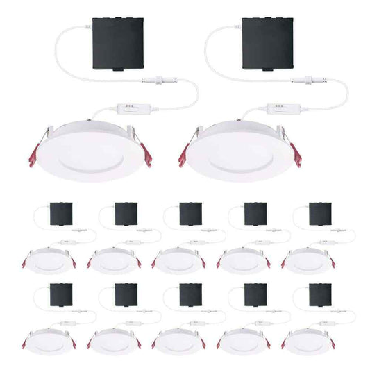 Commercial Electric 4 in. LED Slim 3 CCT Canless - White 12-Pack 92085