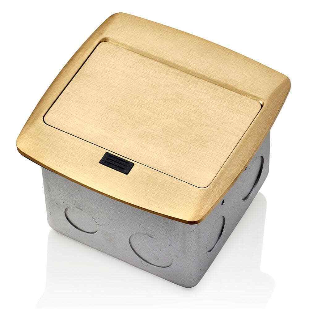 Leviton Pop-Up Floor Box with 20 Amp Tamper-Resistant Outlet Brass PFTR2-BR