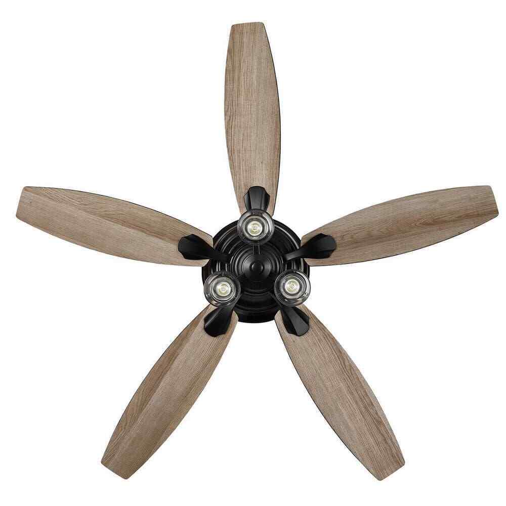 Hampton Bay Stoneridge 52 in. Indoor/Outdoor LED Matte Black Hugger Ceiling Fan
