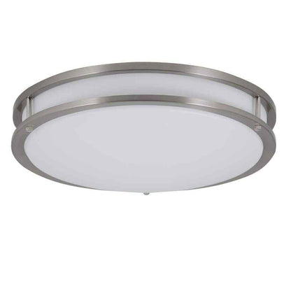 Commercial Electric 16 in. Smart Color Selectable LED Brushed Nickel Flush Mount