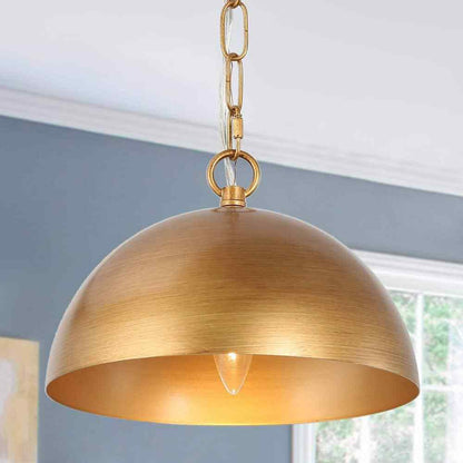 Uolfin Farmhouse Brushed Gold Pendant Kitchen Hanging Pendant Light Fixture
