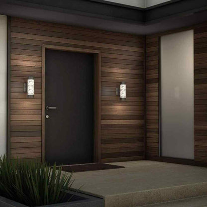 Home Decorators Ansel Black Bubble Glass LED Outdoor Light Cylinder Sconce
