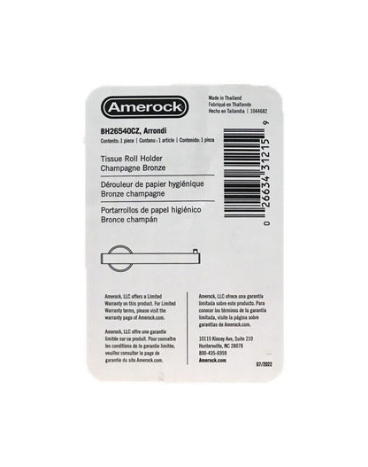 Amerock Arrondi Single Post Toilet Paper Holder in Champagne Bronze