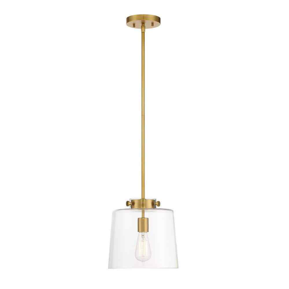 Hampton Bay Mullins 10 in. Gold Pendant Light Kitchen Pendant Lighting