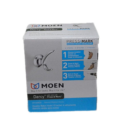 MOEN Darcy Double Robe Hook with Press and Mark in Chrome MY1503CH