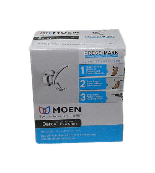 MOEN Darcy Double Robe Hook with Press and Mark in Chrome MY1503CH