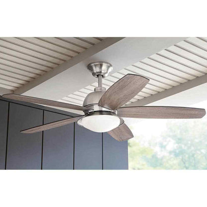 Home Decorators Ackerly 52 in. Indoor/Outdoor LED Brushed Nickel Ceiling Fan