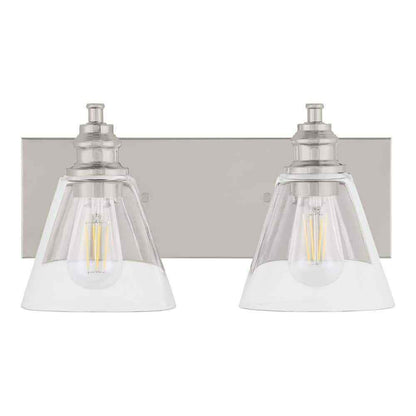 Hampton Bay Manor 15.3 in. 2-Light Polished Nickel Bathroom Vanity Light