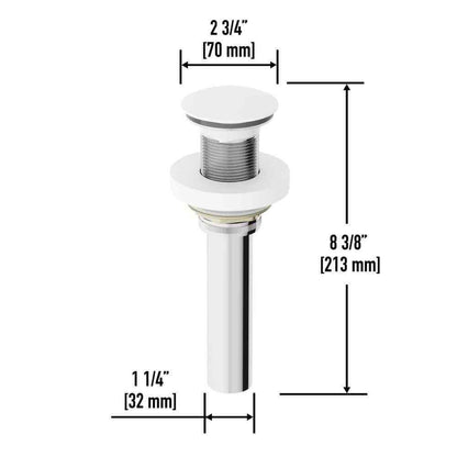 VIGO Vessel Bathroom Sink Pop-Up Drain and Mounting Ring in Matte White
