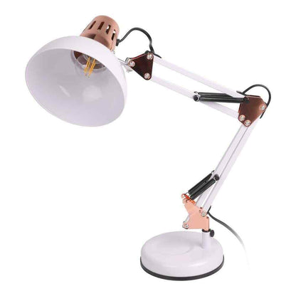 LamQee 18 in. White Architect Gooseneck Table Lamp w/ Adjustable Metal Swing Arm