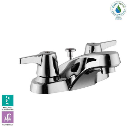 Glacier Bay Aragon 4 in. Centerset 2-Handle Low-Arc Bathroom Faucet Chrome