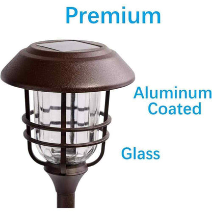 GIGALUMI LED Solar Bronze Path Lights with Aluminum Metal Outdoor (4-Pack)