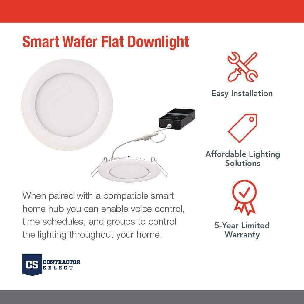 Juno Contractor Select WF6C 6 in. Matte White LED Tunable Canless Downlight