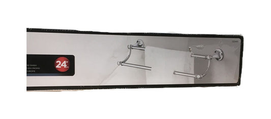 Delta Silverton 24 in. Bathroom Wall Mount Double Towel Bar Polished Chrome