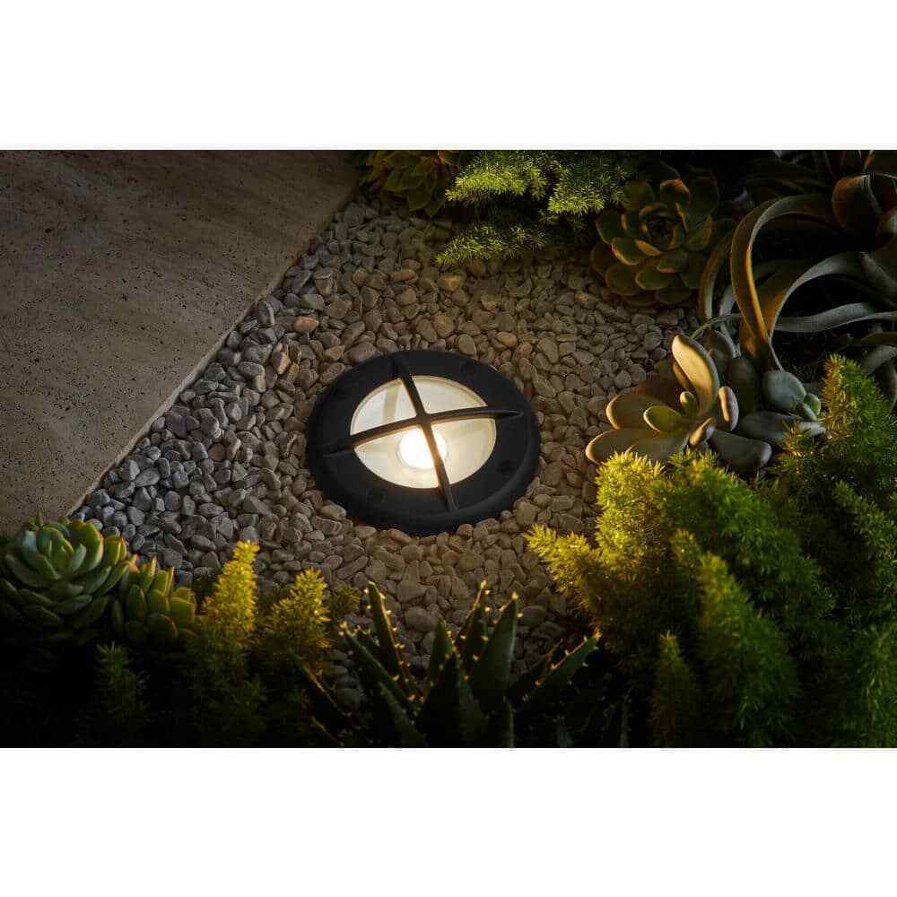 Hampton Bay Marion 25-Watt Equivalent Low Voltage Black LED Outdoor Well Light