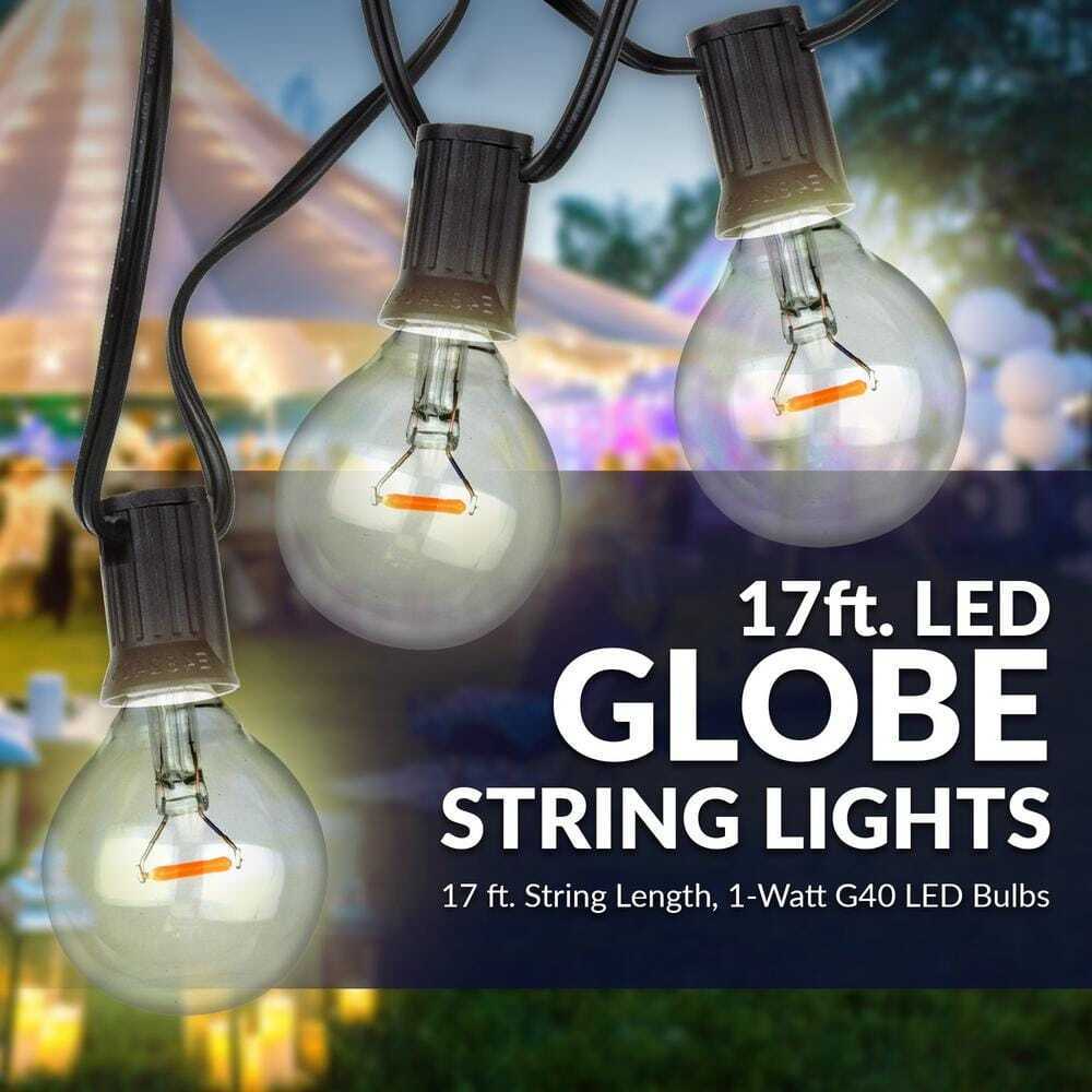Newhouse Lighting 17 ft. Plug-in Globe Bulb LED String Lights