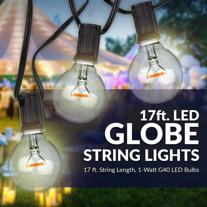 Newhouse Lighting 17 ft. Plug-in Globe Bulb LED String Lights