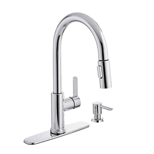 Glacier Bay Paulina 1-Handle Pull-Down Sprayer Kitchen Faucet Polished Chrome