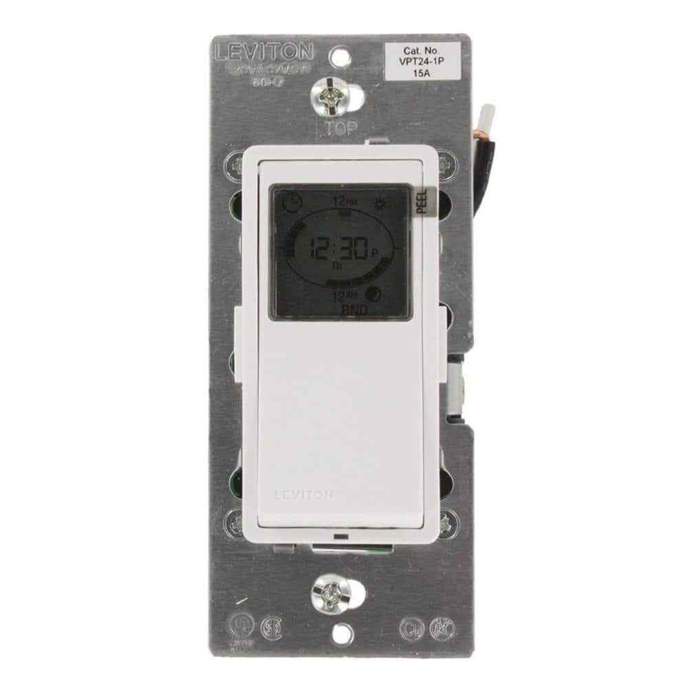 Leviton Programmable Timer Switch, 24-Hour, LCD Display, Single Pole