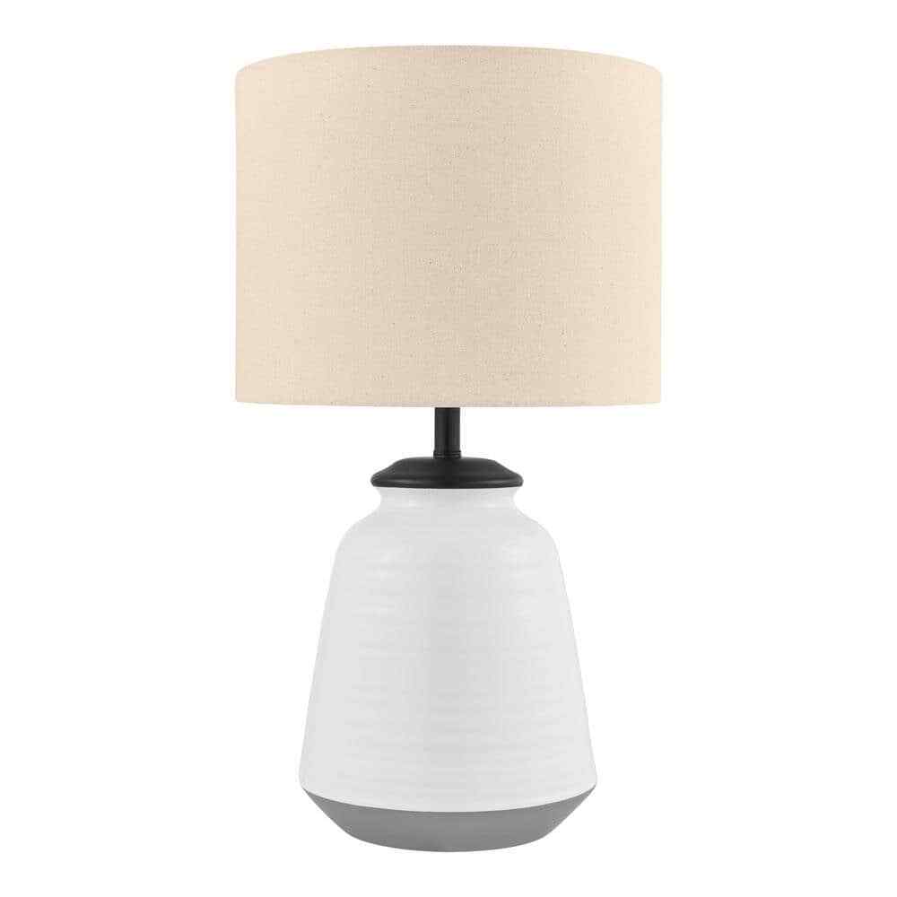 Hampton Bay Flynn 21.25 in. White Accent Lamp