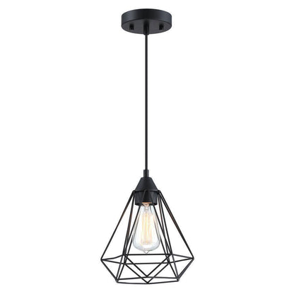 Hukoro Alfa 1-Light Cage Mini Pendant Light with Matte Black Finish F51381-BK