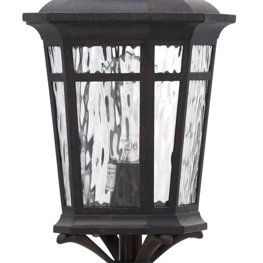 Home Decorators Waterton 1-Light Outdoor Dark Ridge Bronze Post Mount Lantern