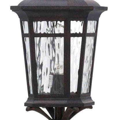 Home Decorators Waterton 1-Light Outdoor Dark Ridge Bronze Post Mount Lantern