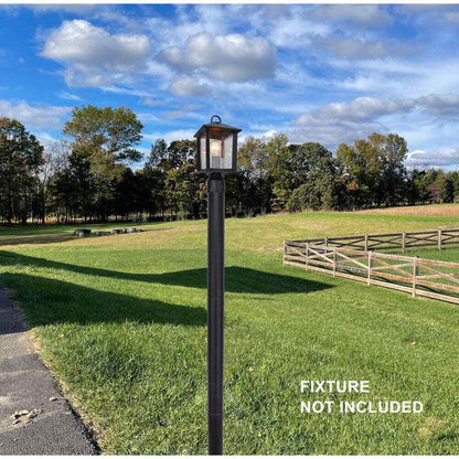 LUTEC 80 in. Black Outdoor Direct Burial Aluminum Lamp Post 9706502012
