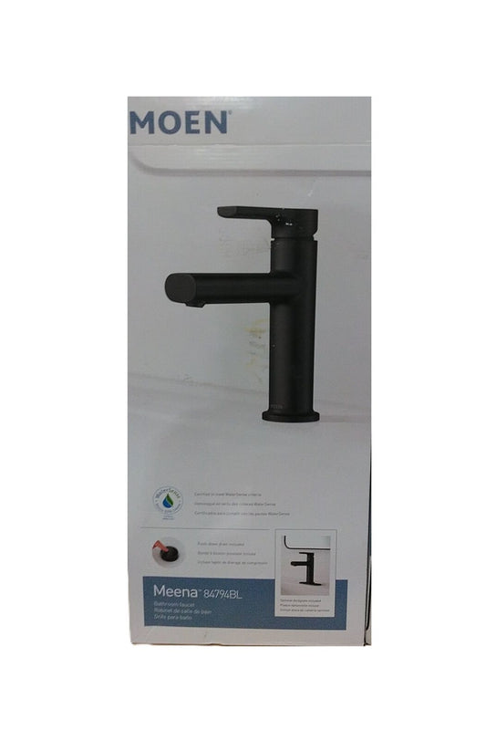 MOEN Meena Single Hole Single Handle Bathroom Faucet in Matte Black 84794BL