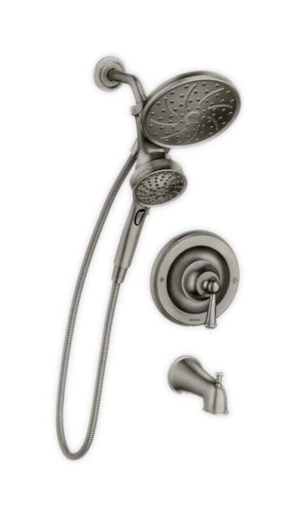 MOEN Brecklyn Single-Handle 6-Spray Tub Shower Faucet Brushed Nickel w/ Valve