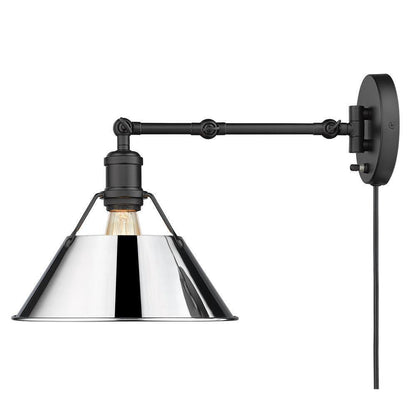 Golden Lighting Orwell 9 in. Matte Black Sconce 3306-A1W BLK-CH