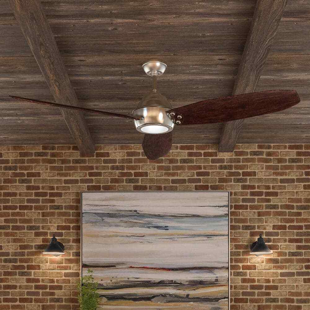 Home Decorators Aero Breeze 60 in. LED Indoor/Outdoor Brushed Nickel Ceiling Fan