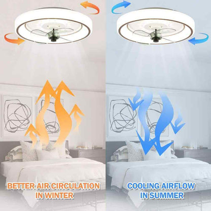 Bella Depot 19 in. Indoor Smart App Control White Ceiling Fan w/ Integrated LED