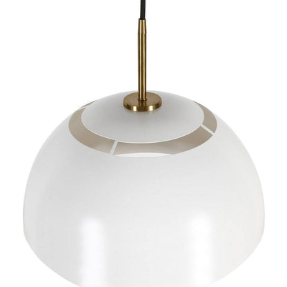 Meyer&Cross Jordyn 16 in. 1-Light Modern White and Brushed Brass Pendant