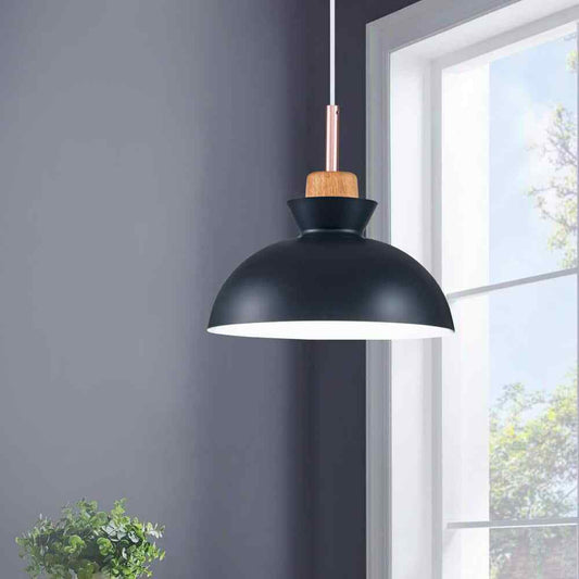 RRTYO Matisse 1-Light Blue Single Dome Pendant Light with Metal Shade