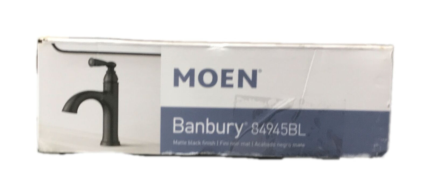 MOEN Banbury 4 in. Centerset Single Handle Bathroom Faucet in Matte Black