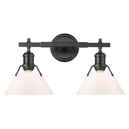 Golden Lighting Orwell 4.875 in. 2-Light Matte Black Vanity Light
