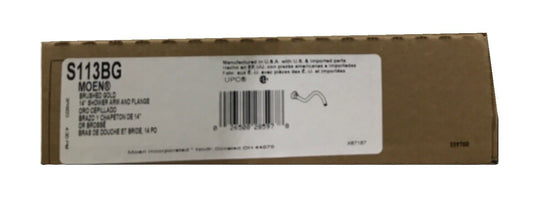 MOEN Waterhill 14 in. Shower Arm in Brushed Gold S113BG