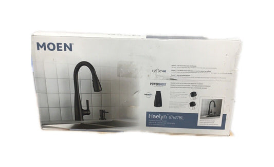 MOEN Haelyn Single-Handle Pull-Down Sprayer Kitchen Faucet w/ Reflex Matte Black