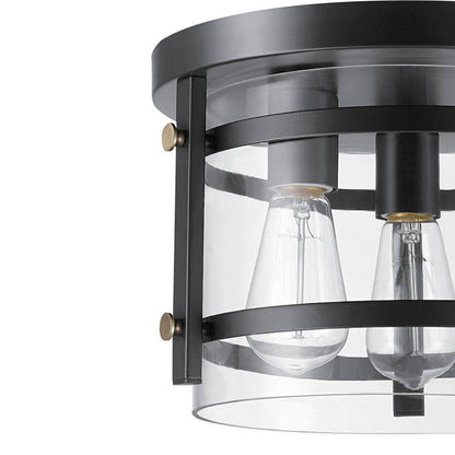 Globe Electric Wexford 3-Light Dark Bronze Semi-Flush Mount Ceiling Light