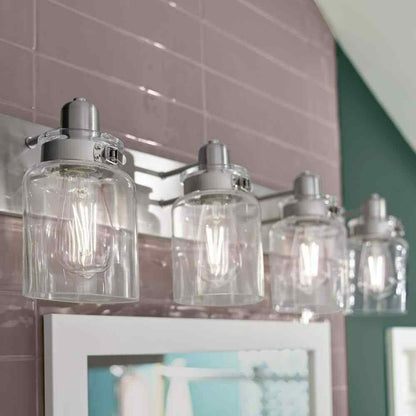 Progress Lighting Calhoun 4-Light Brushed Nickel Clear Glass Vanity Light