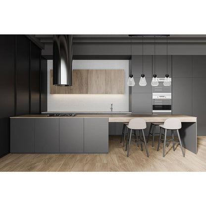Eglo Montey 43.75 in. W x 72 in. H 4-Light Black Linear Pendant Light with Glass