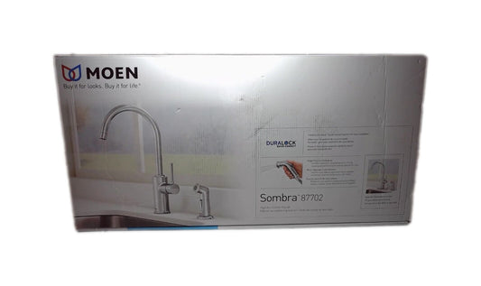 MOEN Sombra Single-Handle Standard Kitchen Faucet with Side Sprayer in Chrome