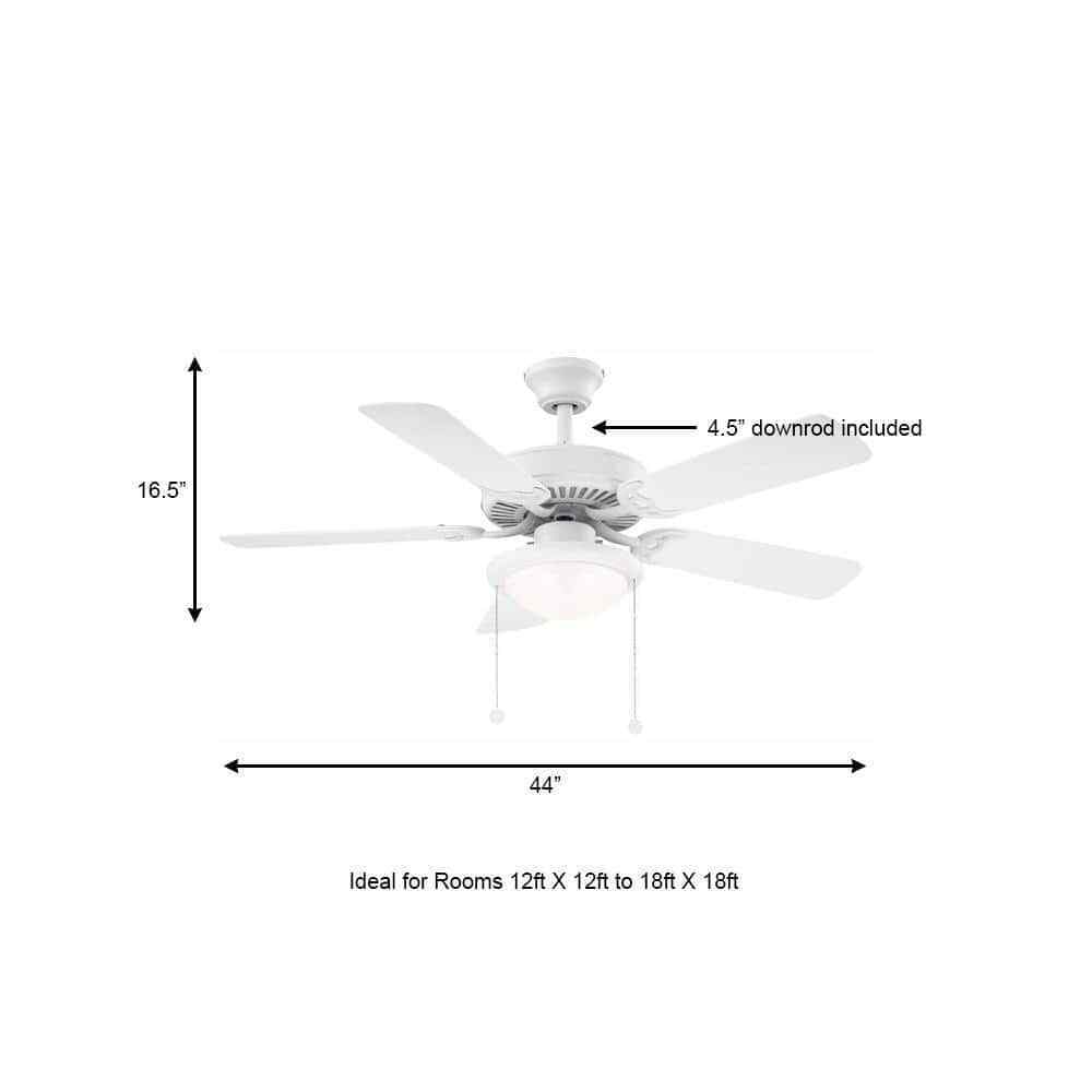 Trice 44 in. LED Matte White Ceiling Fan YG269AP-MWH