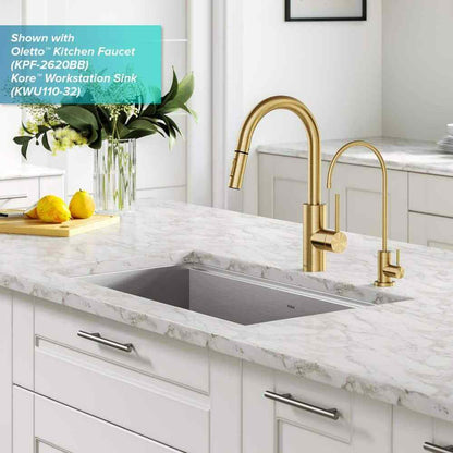 KRAUS Purita Single Handle 100% Lead-Free Beverage Faucet in Brushed Brass