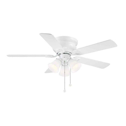 Clarkston II 44 in. LED Indoor White Ceiling Fan with Light Kit
